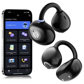 Aminy 850070711944 Translation Earbuds Real Time 163 Languages Ai U9-black Black