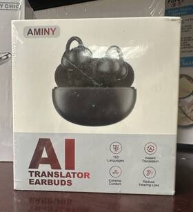 Aminy Abc123456789101112 Ai Translator Earbuds Instant Translation Handheld Battery-powered