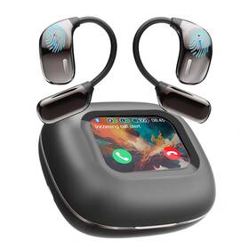 Amzish 705735851056 Ai Translation Earbuds Real Time 144 Languages Lcd Touch Screen Open Ear Wir