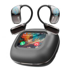 Amzish 730688799247 Ai Translation Earbuds Real Time 144 Languages Lcd Touch Screen Open Ear Wir