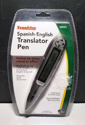 08053 Franklin Spanish English Translator Pen Ballpoint 90k Words 1600 Phrases