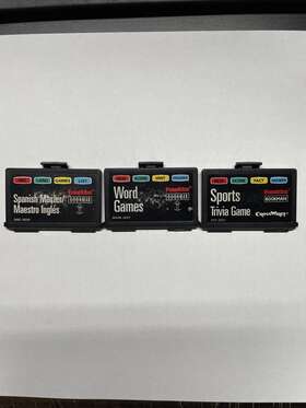 Ta331 Franklin Lot Of 3 Bookman Cartridges Word Games Sports Trivia Spanish Master