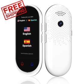 Hasled 717242689008 Language Translator Device 2023 Instant 5-way Portable Whitew