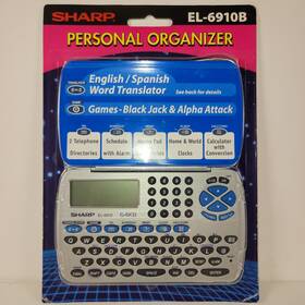 El-6910b Sharp 074000016958 Personal Organizer English Spanish Word Translator And Games 64kb
