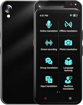Souroyea 710638658091 Ai Language Translator Device Voice Recorder Real-time Translation A60 - Black