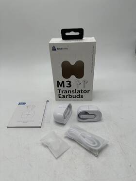 Timekettle 840269952937 M3 Translator Earbuds 40 Languages Offline Packs Ai Tech White