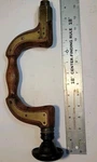 Amazing! Antique Brown & Flathers Ornate English Hand Drill Base Ca. 1840. Fixed Price $175.00.