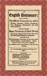 An English Dictionary (1676): Explaining The Difficult Terms That Are Used. Fixed Price $43.08.