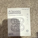 Merryking M75 Ai Translator Earphone, Bluetooth, Wireless, 74 Languages. Fixed Price $35.00.