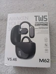 Tws M62 Wireless Earphone, Version 5.46, Motion Sound Quality, Noise Reduction. Fixed Price $9.99.