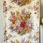 Amazing Chintz 1920'S Hand Block Printed Floral Fabric English Design Cotta. Fixed Price $395.00.