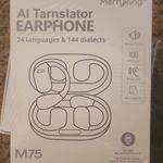 Merryking M75 Ai Translator Earbuds 74 Languages 144 Dialects Wireless Led Black. Fixed Price $28.00.