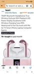 Tagry Bluetooth Headphones True Wireless Earbuds W/ Mic Waterproof Pink. Fixed Price $25.00.