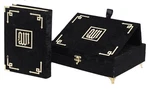 Velvet Covered Quran In Decorative Box With Rahel Islamic Ramadan Eid Gifts. Fixed Price $40.00.