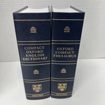 Compact Oxford English Dictionary & Thesaurus 2 Vol Set Third Edition Hardcover. Fixed Price $24.50.