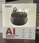 Aminy Ai Translator Earbuds, Instant Translation, Handheld Battery-powered. Fixed Price $28.00.
