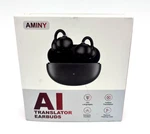 Aminy Ai Translator Earbuds With Charging Case Model U9 - Black (163 Languages). Fixed Price $9.00.