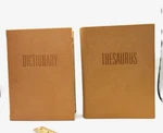 Merriam-webster's Collegiate Dictionary And Thesaurus Leather Hardcover Vachetta. Fixed Price $49.00.