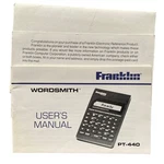Franklin Wordsmith PT-440 User Manual Only Instructions Vintage 80'S Electronic. Fixed Price $8.99.